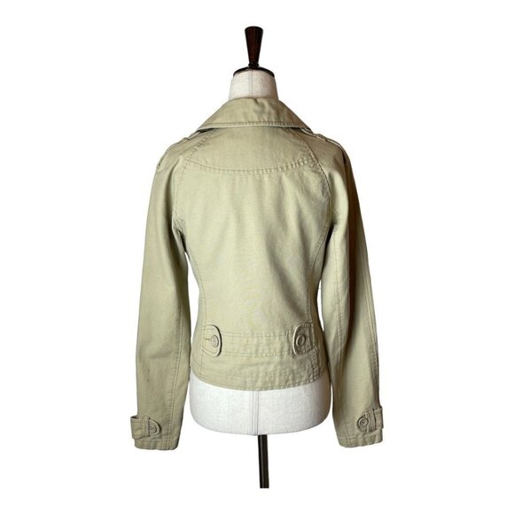 American Eagle‎ Outfitters Tan Cotton Collared Button Front Pea Coat Size S - Picture 2 of 11